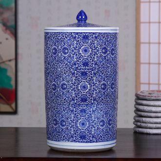 Jingdezhen ceramics hand-painted furnishing articles lucky bamboo vase dry flower vases, new Chinese style living room ceramic bottle furnishing articles