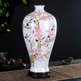 Jingdezhen ceramics vase Imitation Ming and qing dynasties classical Chinese ancient frame furnishing articles Hand painted dragon mei bottle base