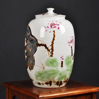 Imitation Ming jiajing colorful fish grain furnishing articles cover pot of archaize of jingdezhen porcelain arts and crafts The sitting room of Chinese style to decorate