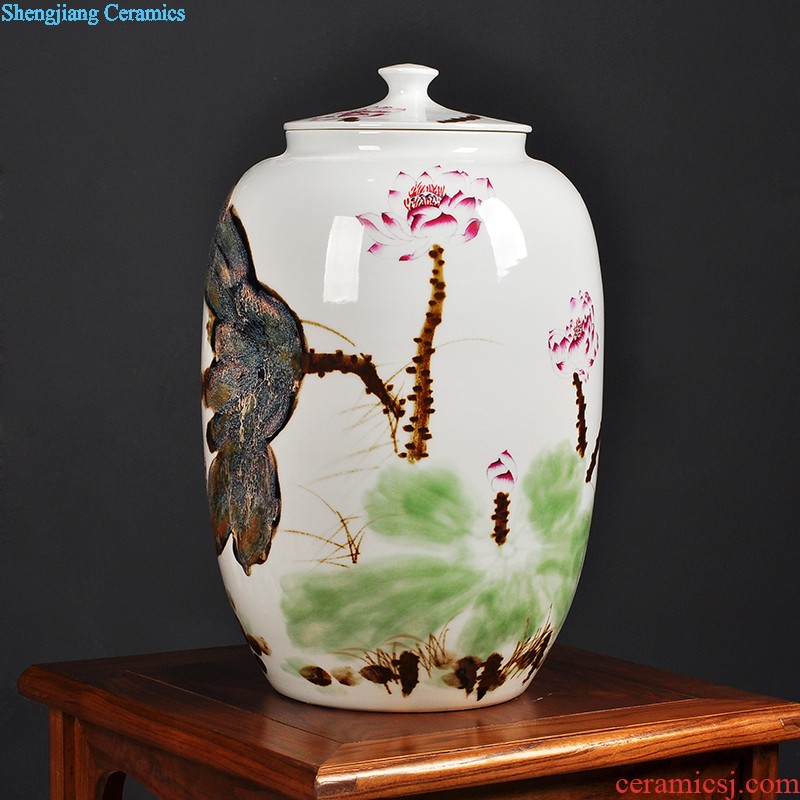 Imitation Ming jiajing colorful fish grain furnishing articles cover pot of archaize of jingdezhen porcelain arts and crafts The sitting room of Chinese style to decorate