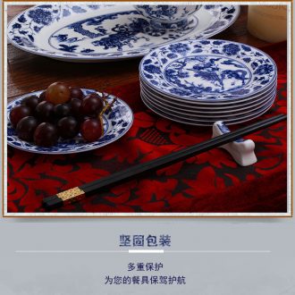 28 Chinese ceramics from head of jingdezhen blue and white porcelain tableware suit nine domain glair bone porcelain bowl plates