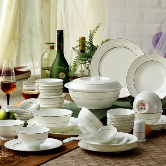 Jingdezhen porcelain 56 head swan lake European high-grade bone China tableware suit wedding reply bowl dish special offer