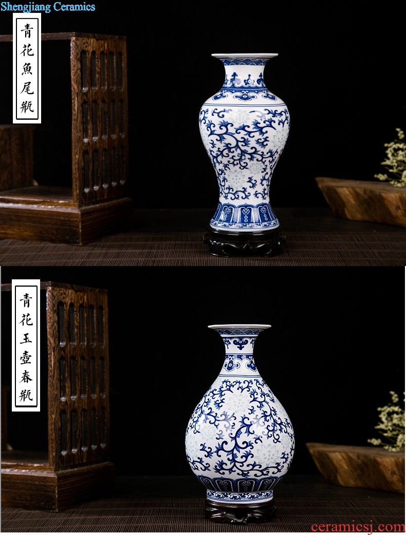 Jingdezhen ceramics vase Chinese penjing flower arranging, small white porcelain wine crafts home decoration