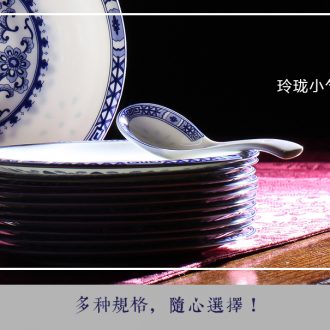 Blue and white clay pot soup pot with a lid palace product pan ears with cover large soup bowl ceramic tableware bone China large soup bowl