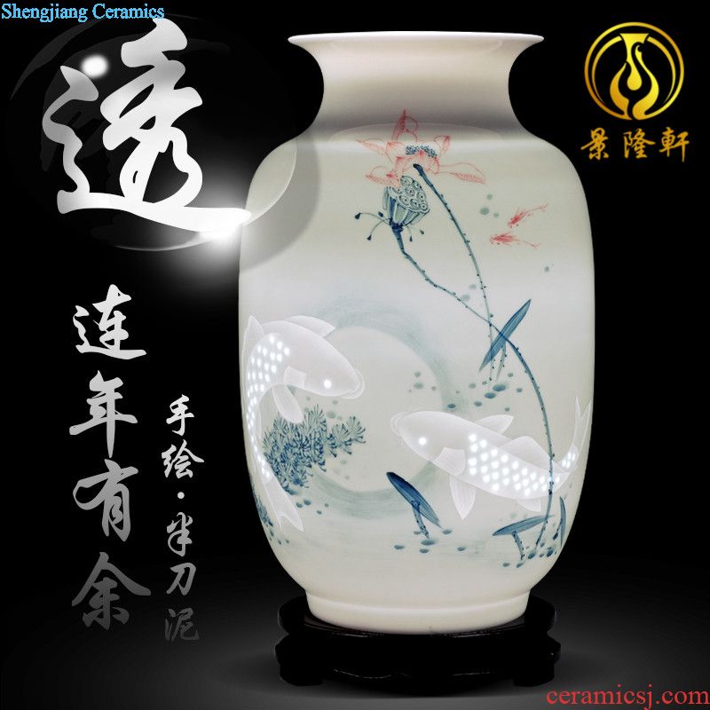 Jingdezhen ceramics vase furnishing articles hollow out modern classical porcelain sitting room ark crafts home decoration