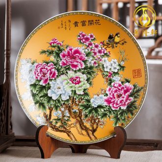 Jingdezhen ceramics hand-painted prosperous double finches vase wine porch home decoration sitting room TV ark furnishing articles
