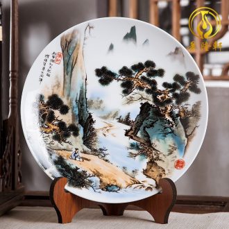 Jingdezhen ceramics furnishing articles household decorations hanging dish sitting room ark auspicious decoration plate of Chinese arts and crafts