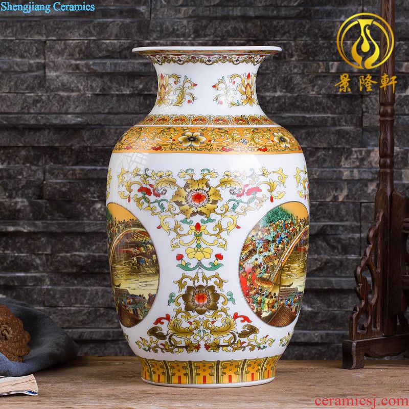 Jingdezhen ceramic vase landing pure white vase modern european-style villa hotel sitting room place large vases, flower arrangement