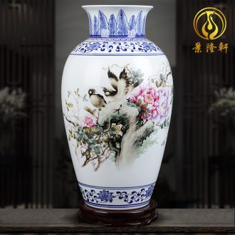 Jingdezhen ceramics famille rose porcelain vase home sitting room adornment furnishing articles of handicraft fragrant lotus classical caddy