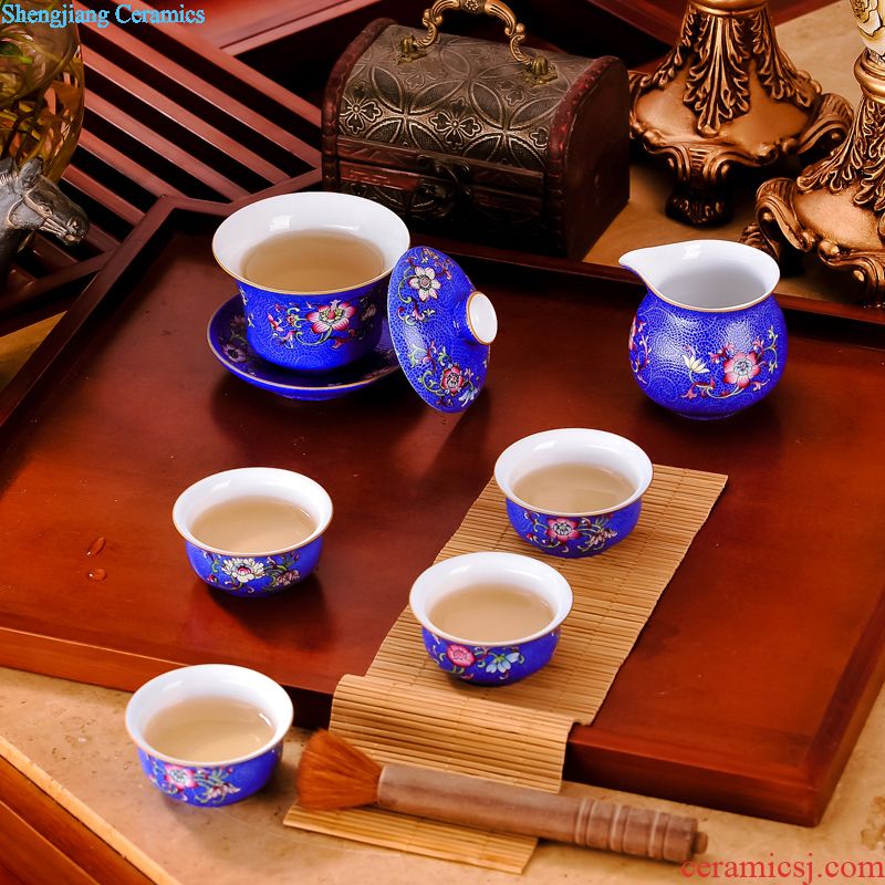 Archaize single sample tea cup cup cup of jingdezhen ceramic kung fu tea set hand-painted 12 cups of a complete set of god of cup