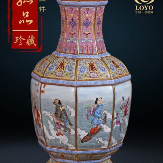 Jingdezhen ceramics antique hand-painted famille rose flower gall bladder sitting room of Chinese style household decoration vase furnishing articles