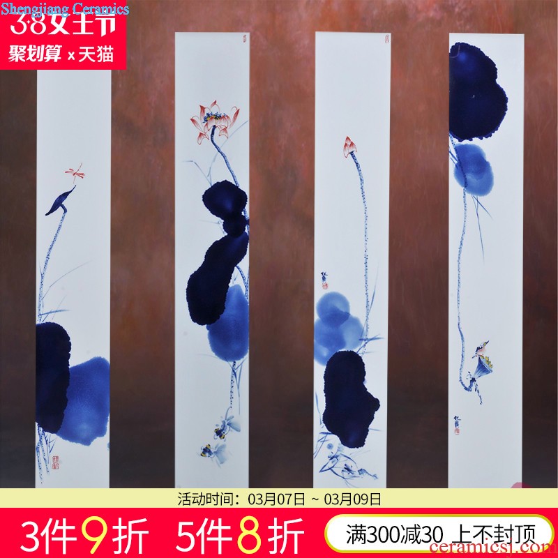 Jingdezhen ceramics decoration plate plate bracket Leading hanging plate a wooden base wholesale