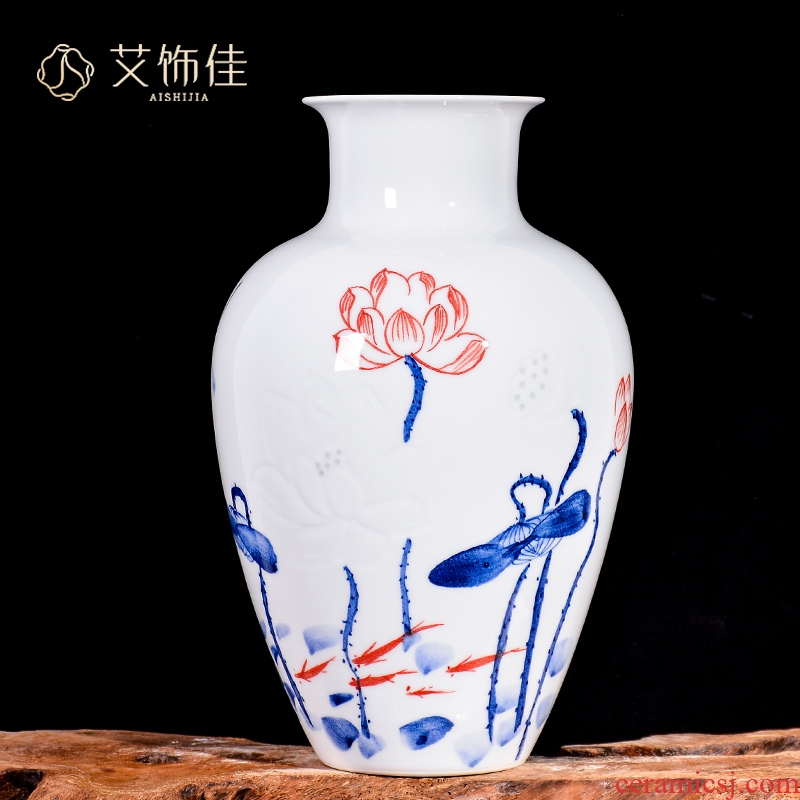 Hand knife clay master of jingdezhen ceramic vase household of Chinese style of sitting room porch rich ancient frame craft supplies