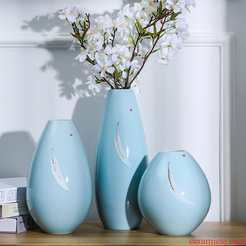 Large ceramic vase landed Chinese nostalgic home decoration flower arranging hydroponic sitting room place wedding housewarming gift