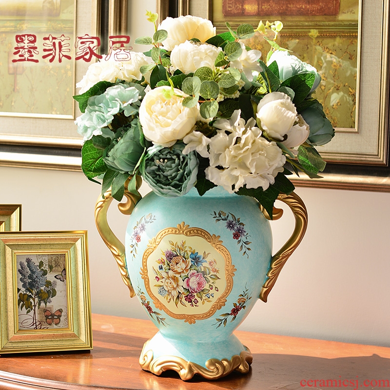 European ceramic porch place, a large flower vase TV ark, American the sitting room porch table decoration