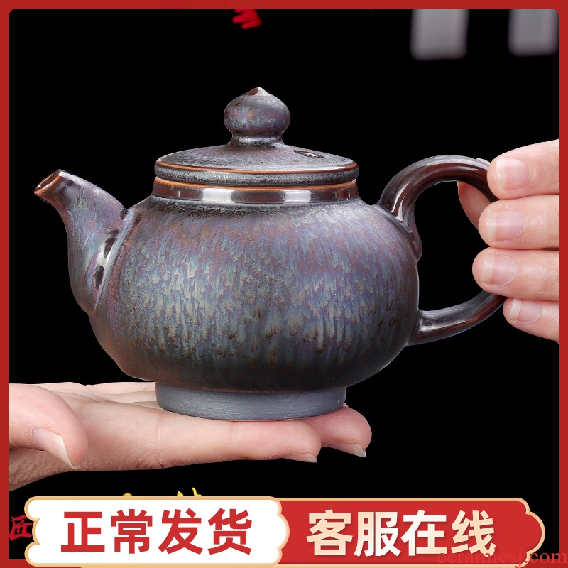 The Master artisan fairy Chen Weichun discus the teapot single pot of up checking ceramic household kung fu tea set small restore ancient ways