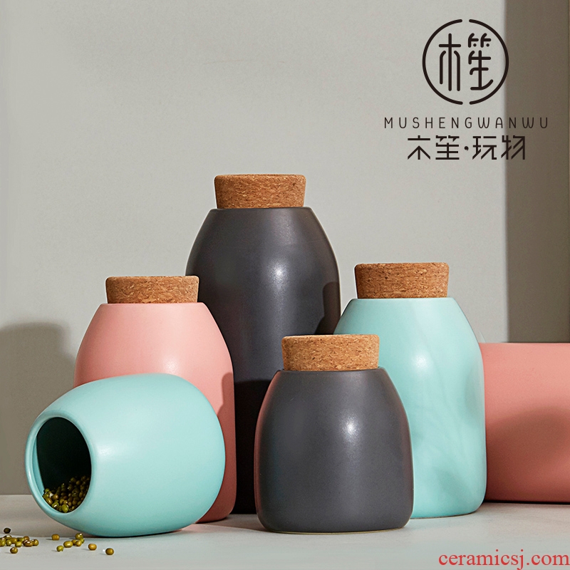 The lawsuits ceramic seal pot home kitchen receive grain storage tank receive tea bottle size