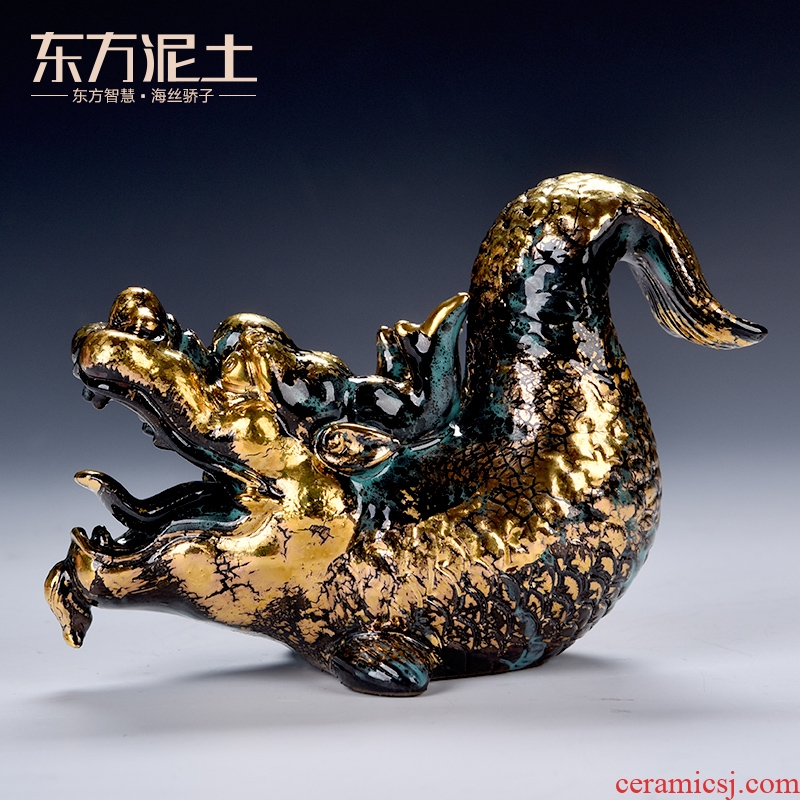 Oriental clay ceramic artisans Zhang Chang the teacher Lin, a bronze color series art furnishing articles/aojiang fish