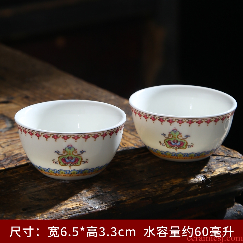 The Master cup single cup pure manual hand - made dehua ceramic suet jade small sample tea cup thin foetus white porcelain kung fu tea cups