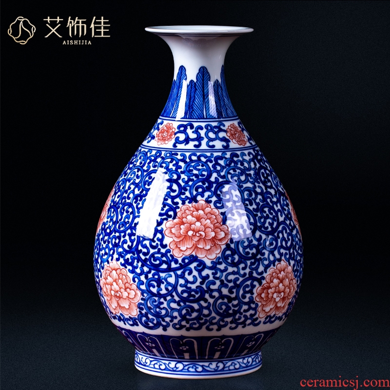 Jingdezhen porcelain vases, antique hand - made porcelain youligong furnishing articles sitting room TV cabinet craft gift collection