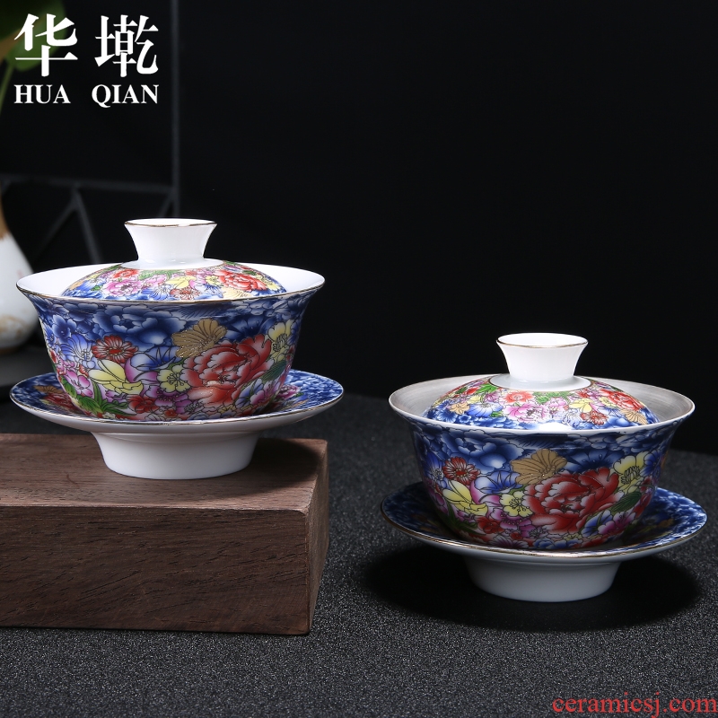Chinese style is contracted porcelain enamel made tureen sample tea cup three teacup saucer only make tea cup pot of kung fu tea set