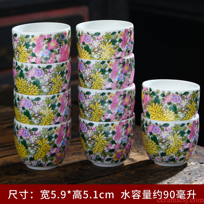 White porcelain trumpet suet White jade sample tea cup thin foetus kung fu tea cups household single general tea cup a cup of tea