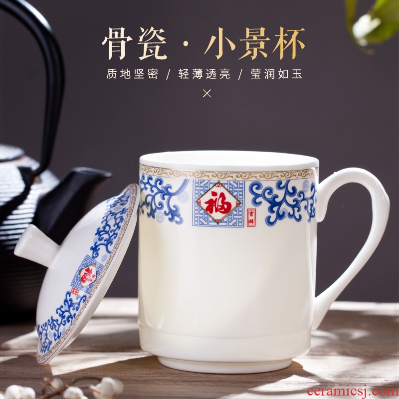 Jingdezhen ceramic cup of ipads porcelain cup hotel office cup cup with cover glass and kei chan cup tea cup