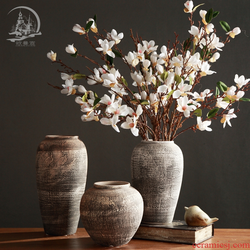 Ceramic plug-in restoring ancient ways dried flowers, soft adornment ornament TV ark, creative home sitting room porch table vase furnishing articles