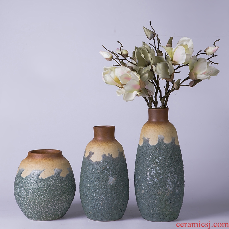 Jingdezhen ceramic hydroponic Chinese style restoring ancient ways move three - piece vases, flower arrangement home TV ark adornment furnishing articles