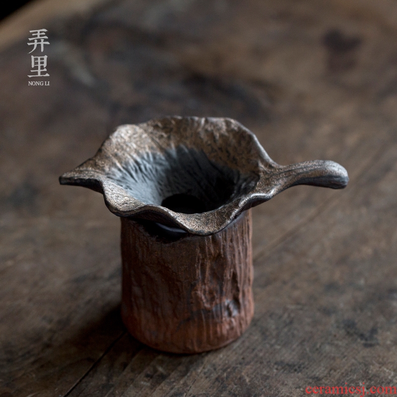Creative coarse pottery) tea strainer screen tea accessories) frame ceramic tea tea tea filter