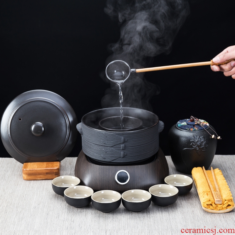 NiuRen ceramic boiling tea ware household electric TaoLu suit warm tea bowl white tea is black tea tea pu 'er retro points