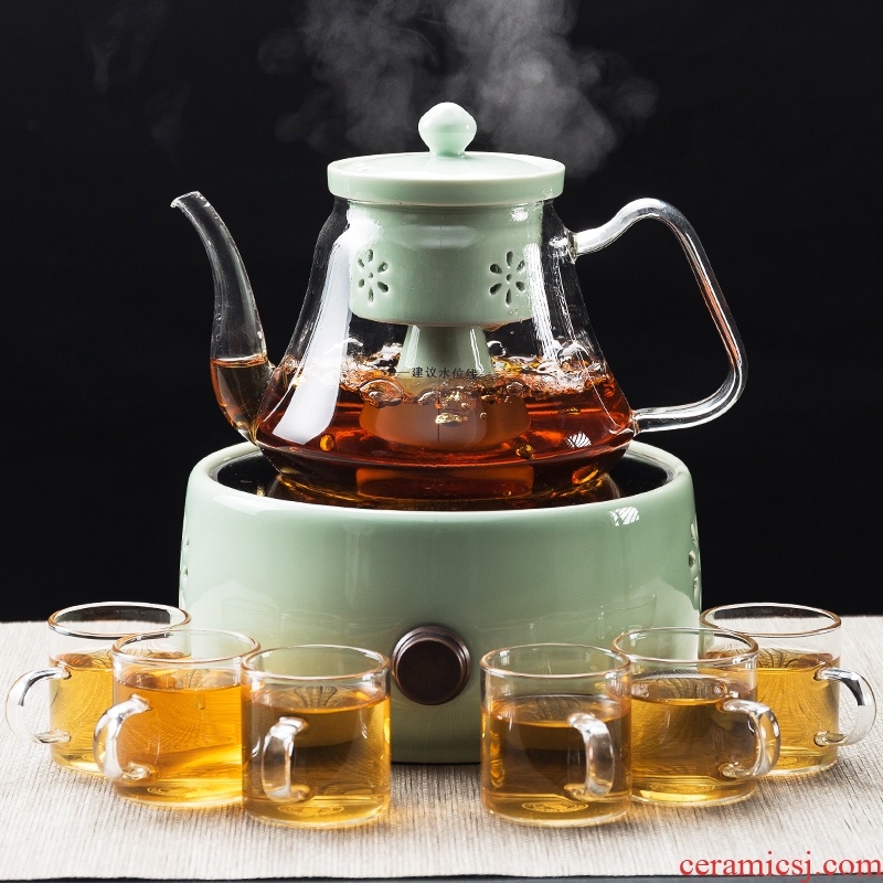 NiuRen glass boiled tea, black tea tea steamer steam boiling kettle electrothermal electric TaoLu steaming tea stove pu 'er tea POTS