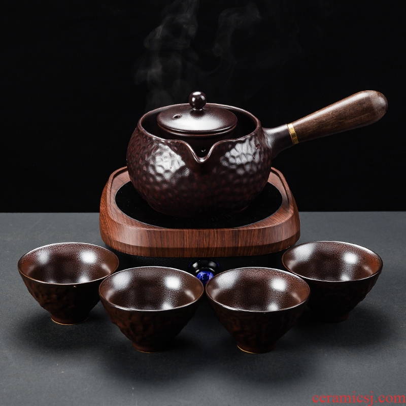NiuRen ceramic boiling tea ware black tea kettle side spend pot of Japanese teapot household electric heating electric TaoLu the teapot