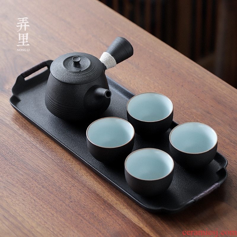 The Get | Japanese black pottery teapot set in the household contracted office modern small ceramic kung fu tea tea zen