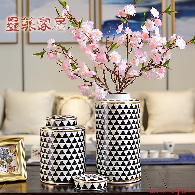 The New Chinese American light key-2 luxury furnishing articles ceramic vase household act the role ofing is tasted, the sitting room porch TV ark, soft adornment ornament