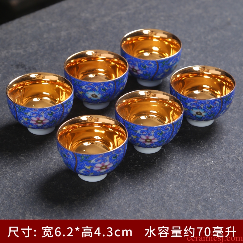 Jingdezhen ceramic sample tea cup tea hand pick flowers master cup single CPU kung fu pastel than blue and white porcelain cups