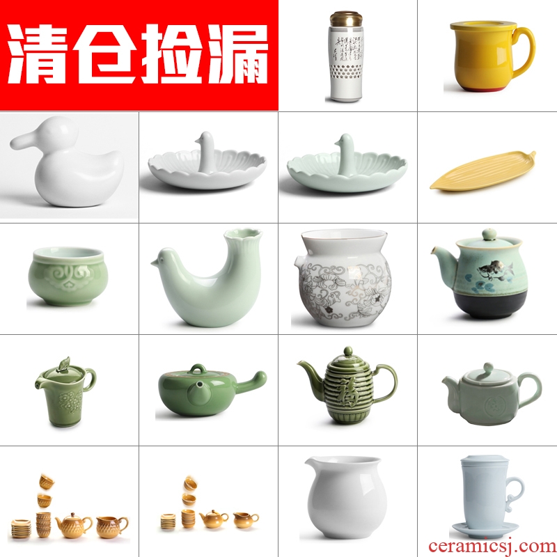 Ceramic teapot kung fu tea set longquan celadon filter fan zhe life little teapot the up household teapot I