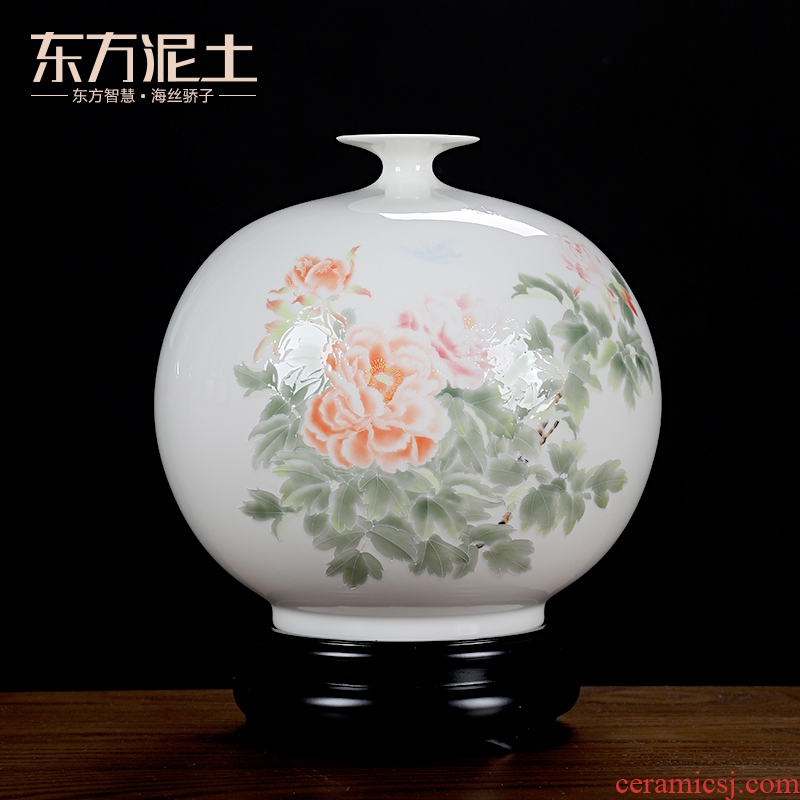 Oriental clay ceramic vase furnishing articles Chinese rich ancient frame wine sitting room adornment porcelain technology/wealth and good luck