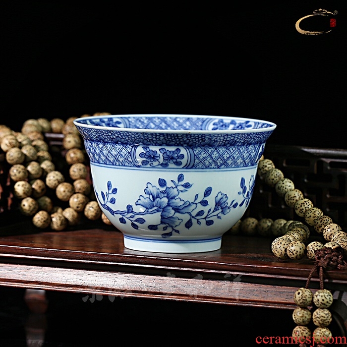 And auspicious all hand jingdezhen tea cups cup sample tea cup blue And white porcelain bowl with floral cup