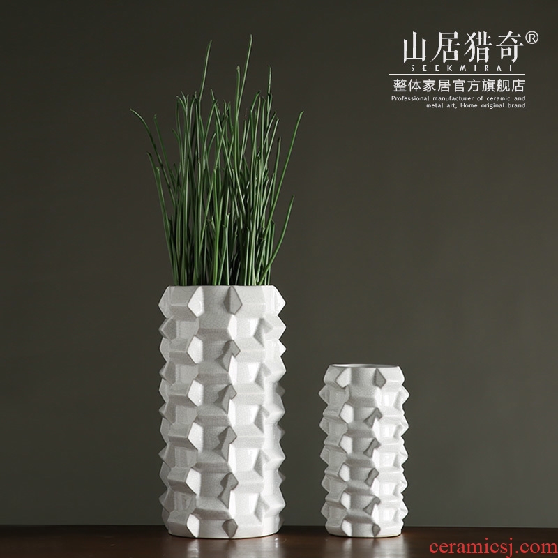 White ceramic flower vases furnishing articles of modern household soft adornment example room decorate the vase water bottles