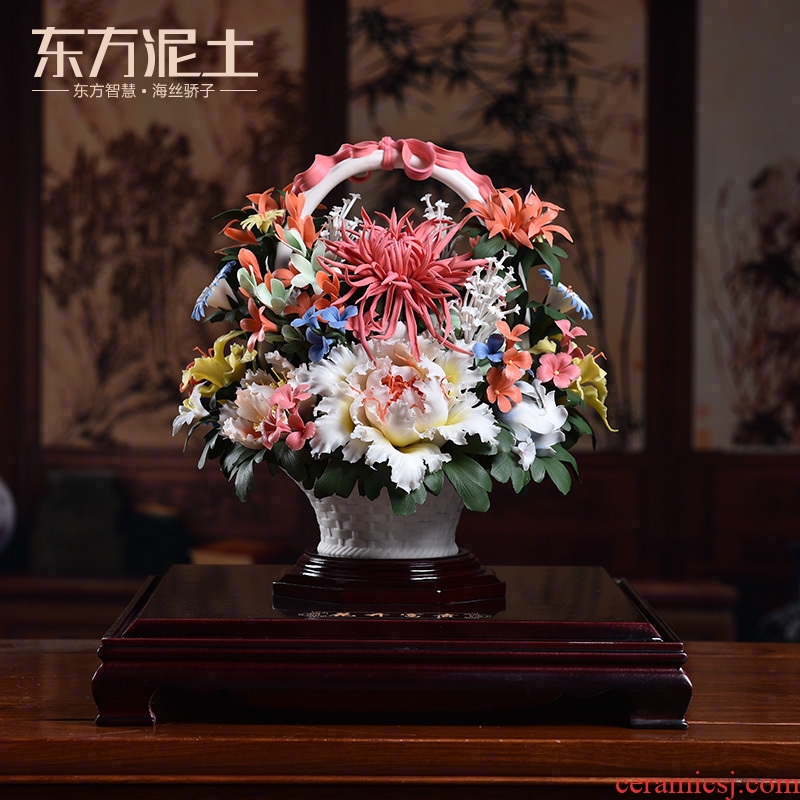 Oriental soil dehua white porcelain its art ceramic furnishing articles of Chinese style living room decoration decoration/flowers