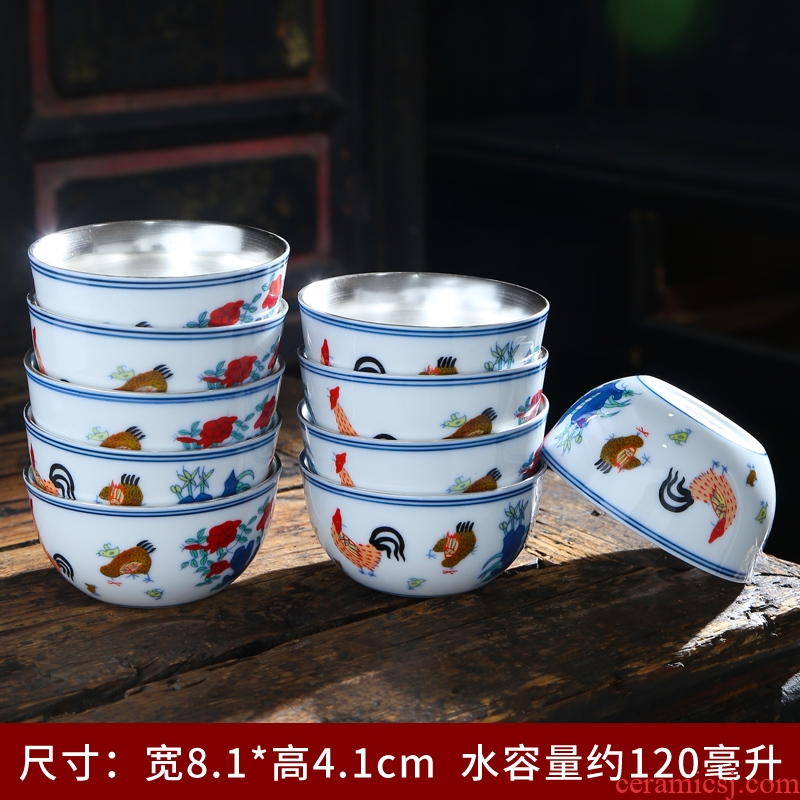 280 chickens cylinder of jingdezhen lamp cup small teacup only a single master cup white porcelain ceramic ipads China Japanese restoring ancient ways