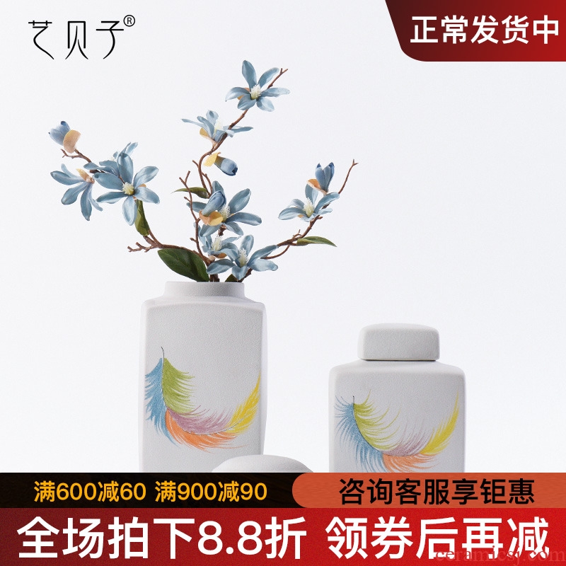 Art BeiZi ceramics vases, I and contracted sitting room porch dried flowers flower arrangement of Chinese style household decorations furnishing articles