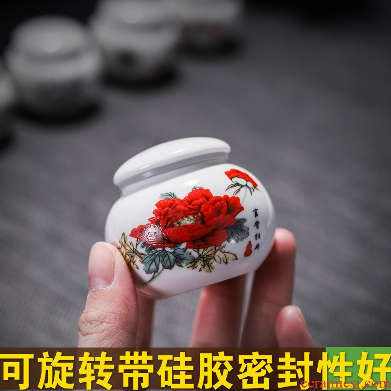 Small POTS ceramic cream jar pill substance Fang Xiang compact ceramic honey pot Small round ceramic bottles