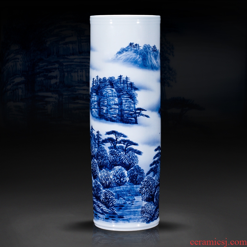 Jingdezhen ceramics, vases, flower arranging furnishing articles hand - made Bridges made barrel Chinese style household handicraft ornament