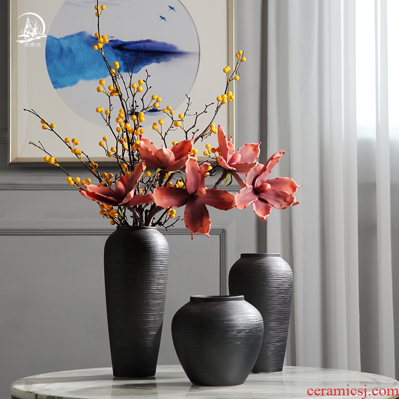 New Chinese style ceramic vase furnishing articles manually zen restoring ancient ways is the sitting room porch model between household soft adornment flower arrangement