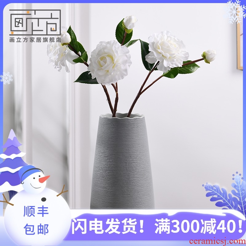 Creative living room cubic Nordic I and contracted, ceramic flower arranging vase dried flowers, home furnishing articles