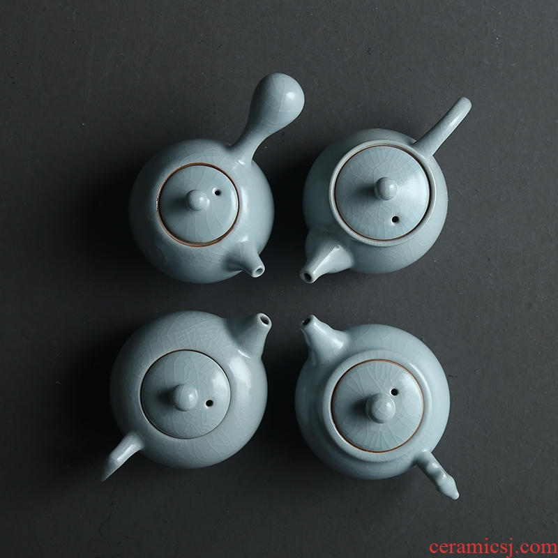 Tang Yan fang ceramic teapot household your up single pot on your porcelain teapot suit archaize crack glaze pot by hand