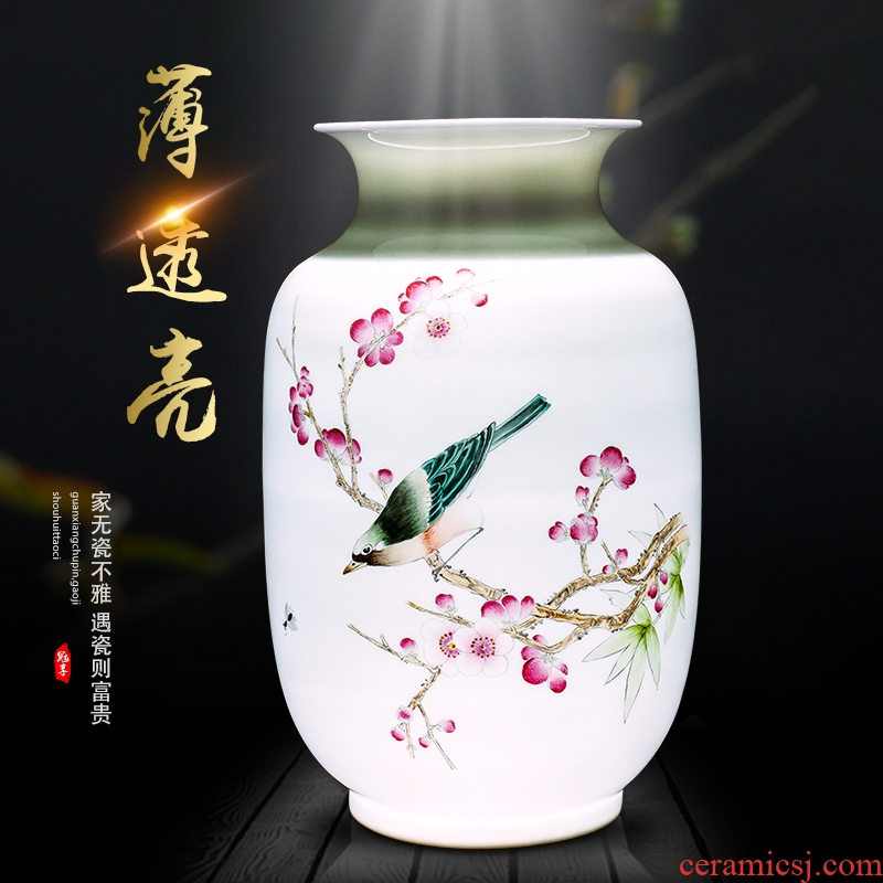 Jingdezhen ceramics hand - made vase of new Chinese style household flower arranging porch decoration art crafts home furnishing articles