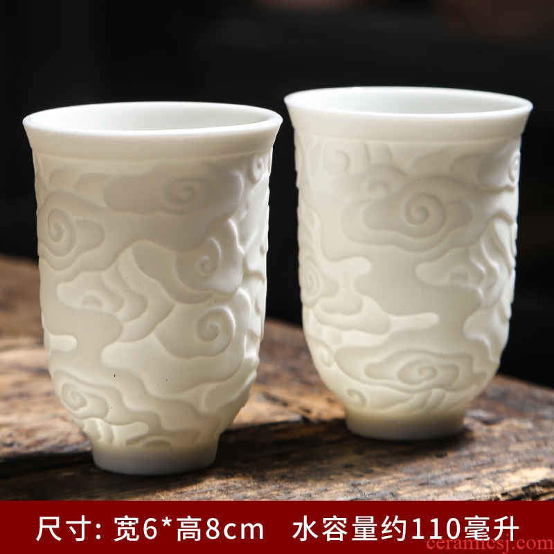 Suet jade tea cup sample tea cup dehua white porcelain kung fu master cup tea tea tray accessories individual cup